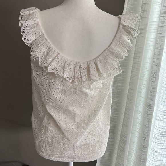 Sezane 100% cotton flutter sleeve blouse - Picture 5 of 9